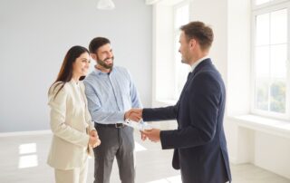 meeting with homeowners to sign them up as vacation rental clients